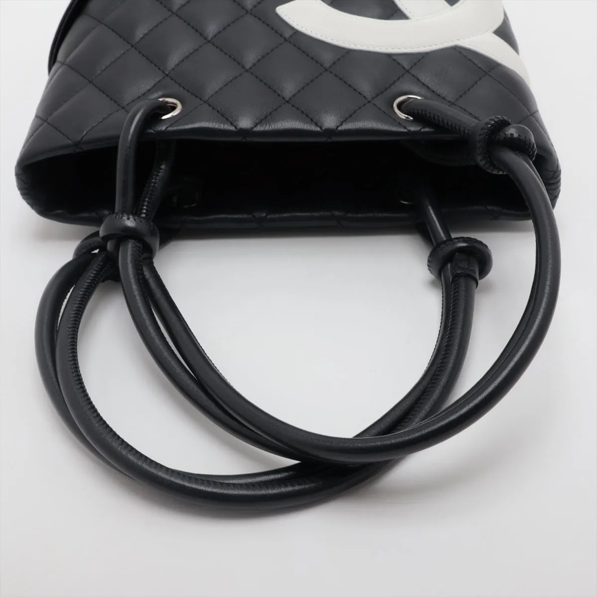 Chanel Combon Line  Tote Bag Black Silver G  9th