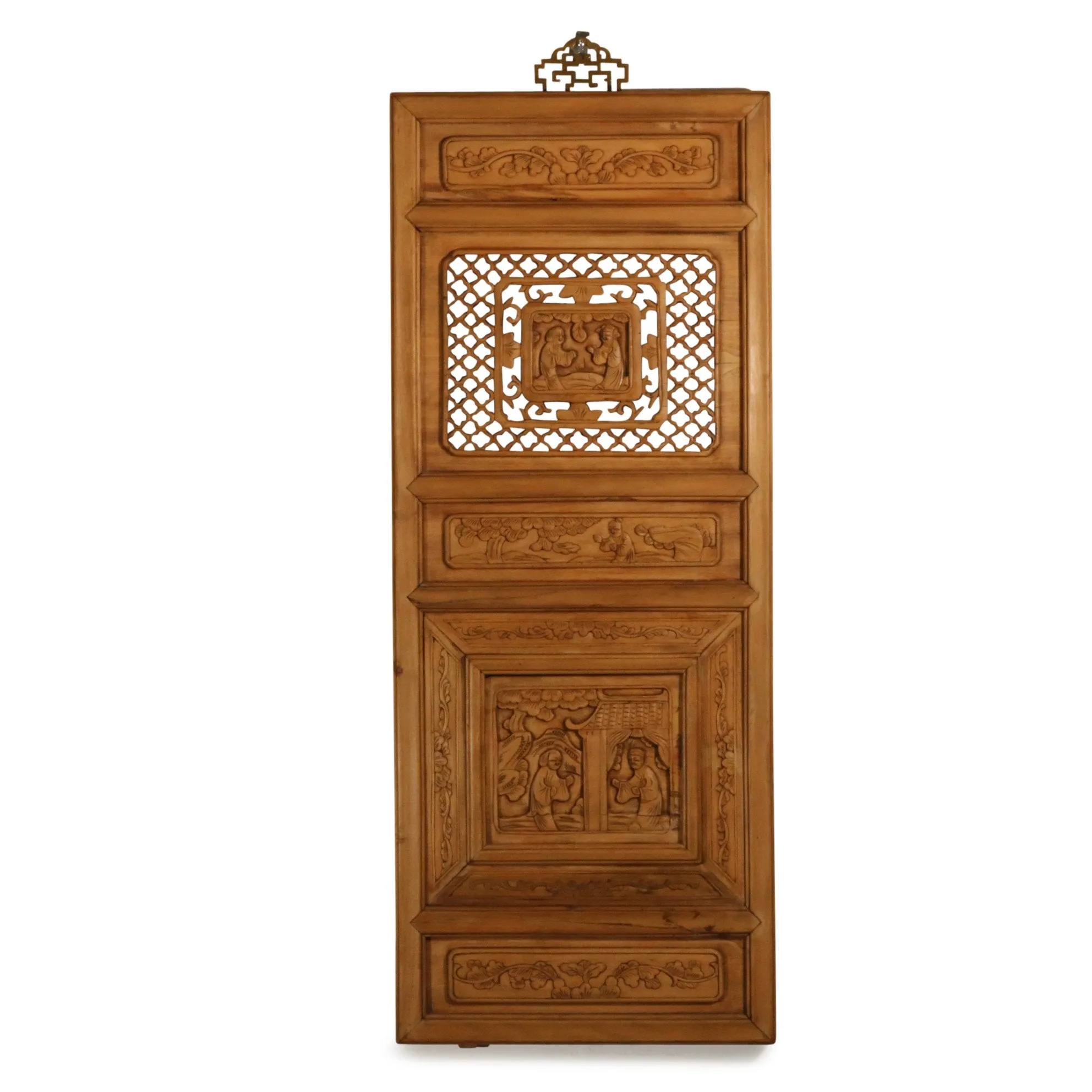 Chinese Carved Panel From Zheijiang - 19th Century