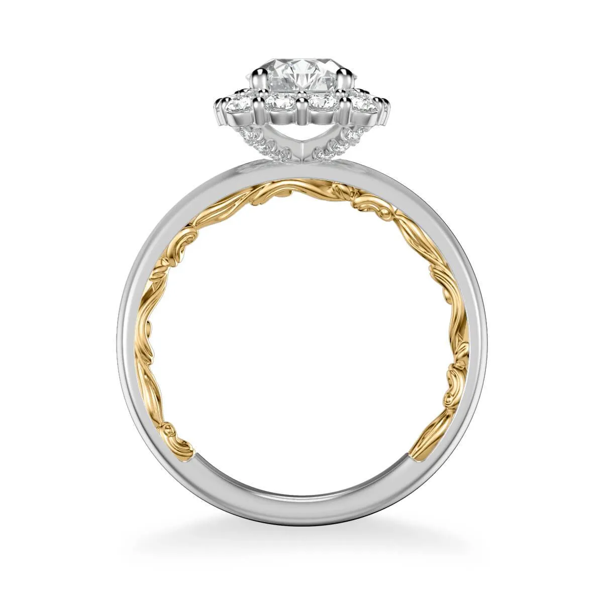Courtney Lyric Collection Classic Cushion Halo Diamond Engagement Ring