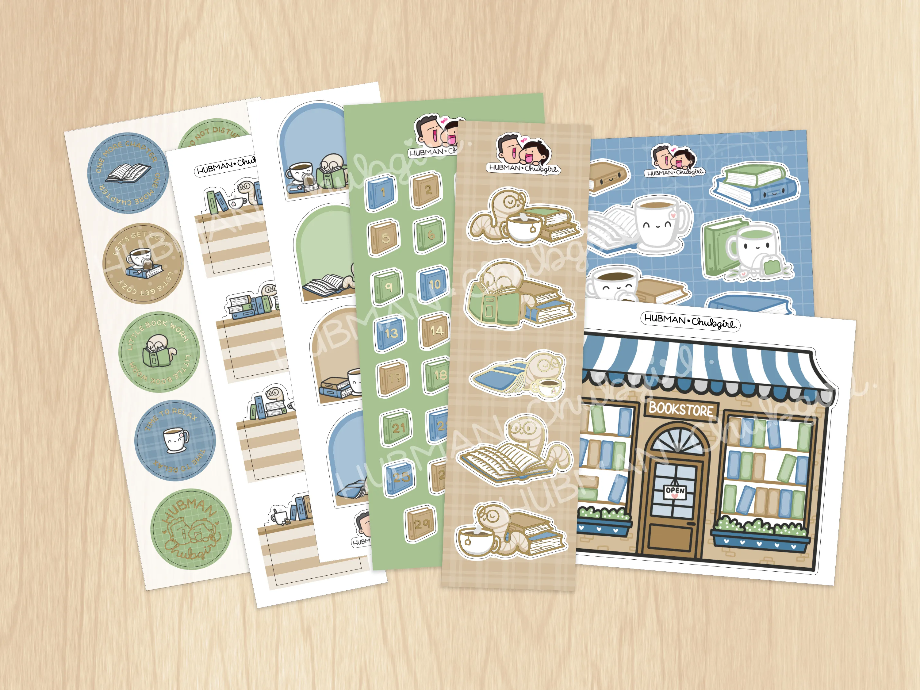 Cozy Bookworm Variety Sticker Pack