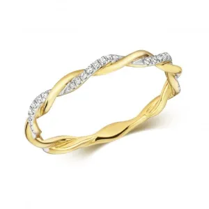 Diamond Jewellery 9ct Gold Twist Diamond Ring RD813