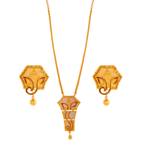 Divine 22k Gold Jewellery Set In The Shape Of Lord Ganesh