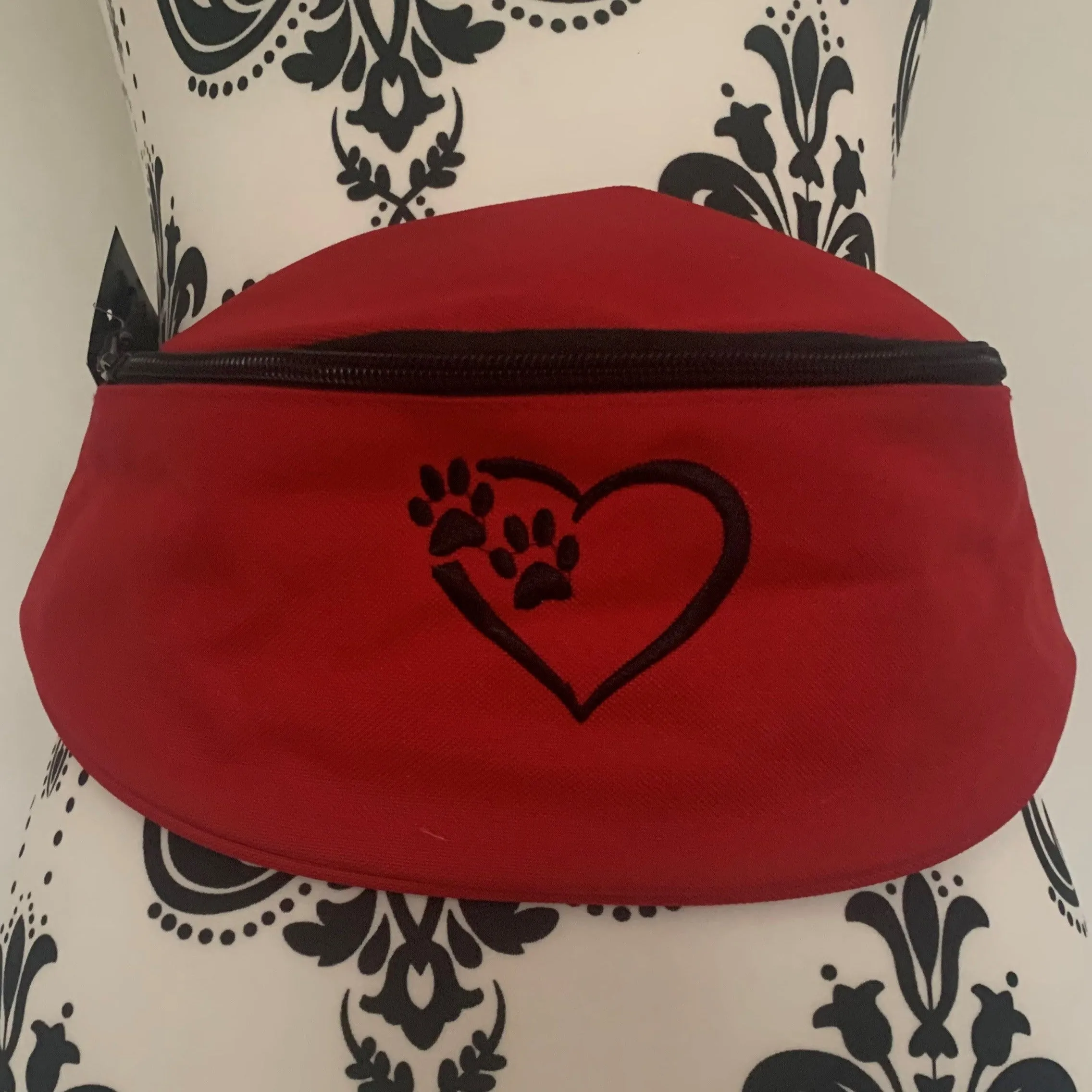 Dog Walking - Heart & Paws Belt Bag / 2 Zip Bumbag - Personalised