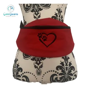 Dog Walking - Heart & Paws Belt Bag / 2 Zip Bumbag - Personalised
