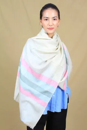 Eden Check Strips Khadi And Zari Cashmere stole