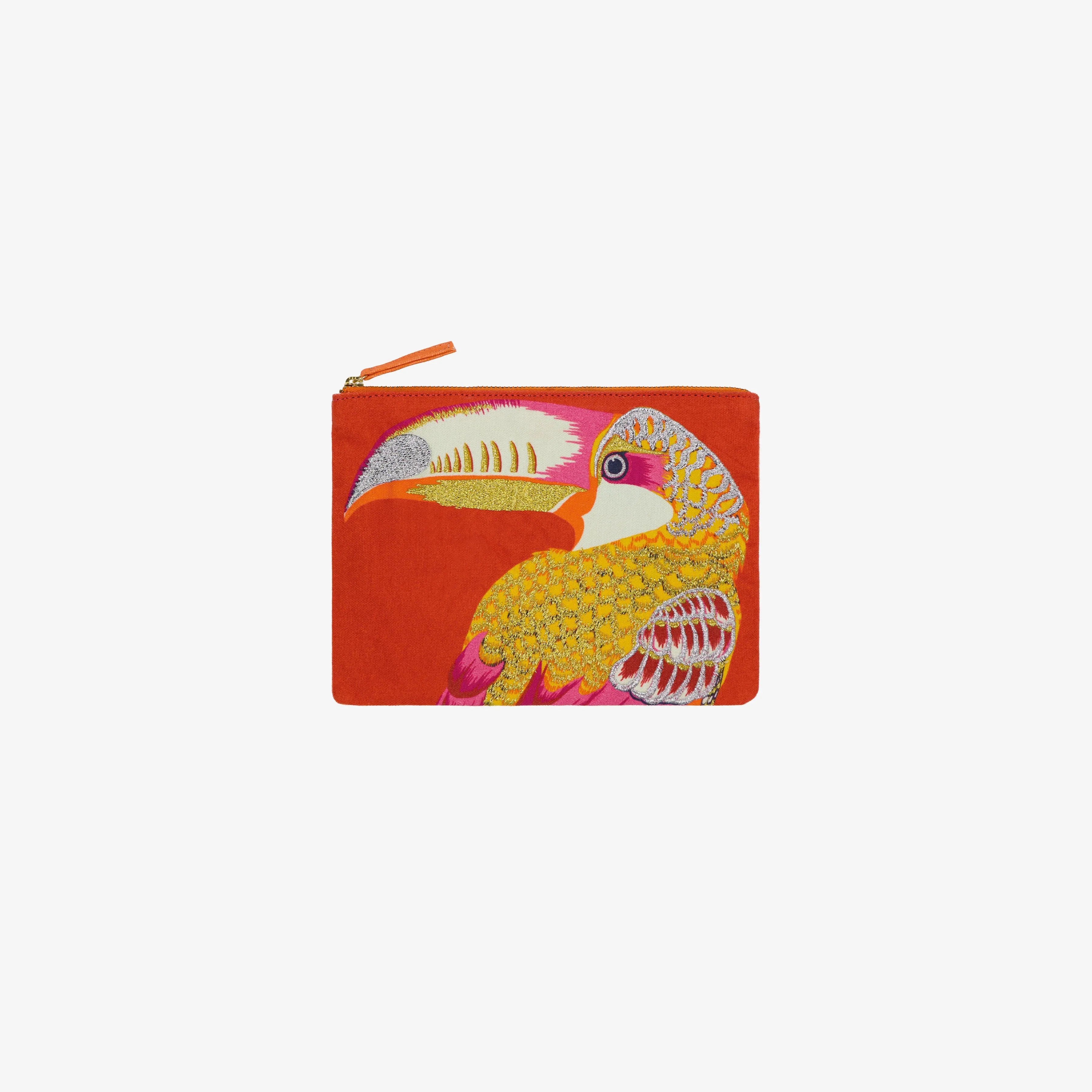 Embroidered Red Pouch