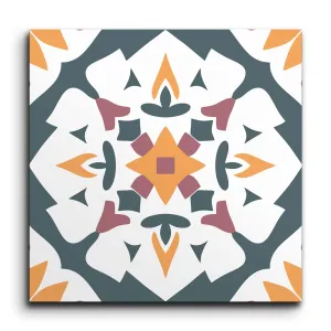 Encaustic Diamond of Verdant Harmony