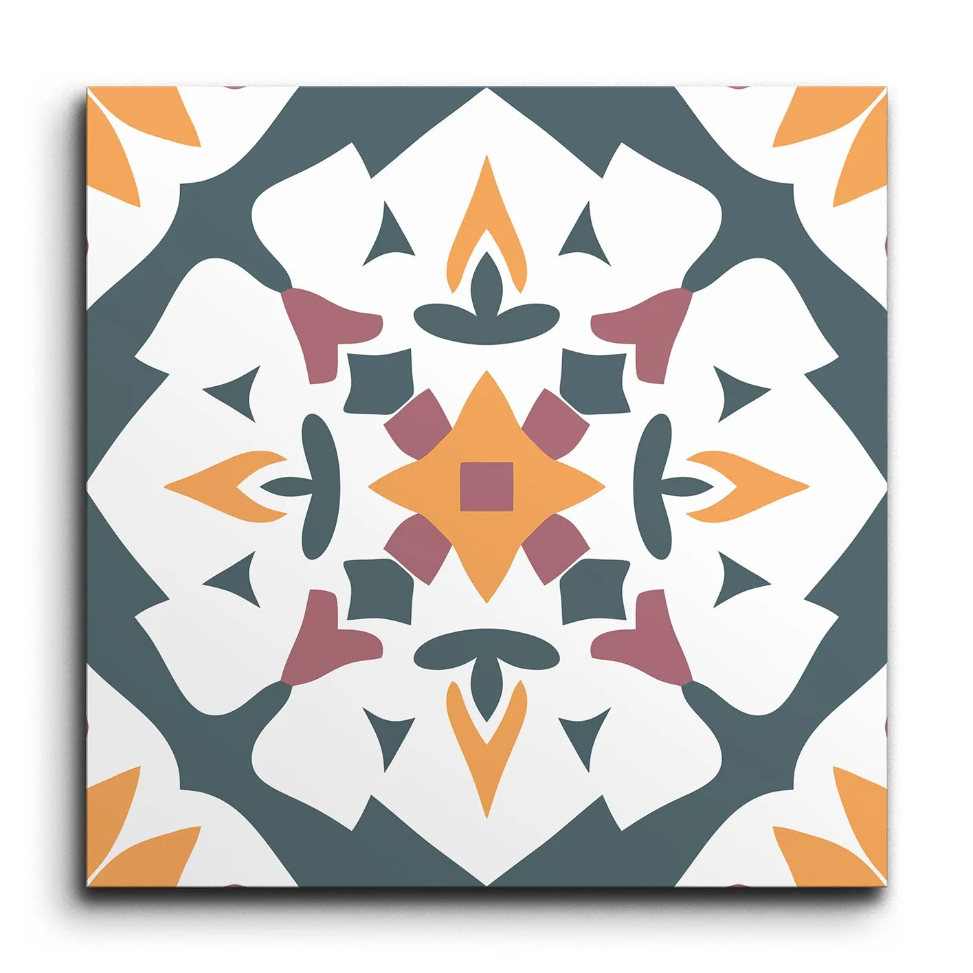 Encaustic Diamond of Verdant Harmony