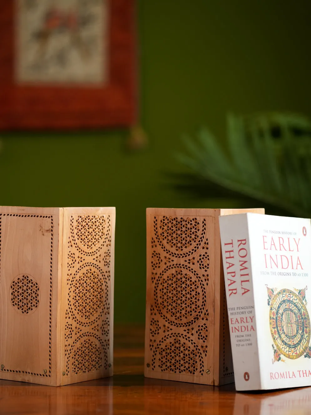 Exclusive Jaali Wood Craft Book Ends (Set of 2)