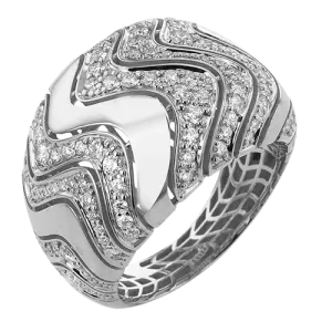 Fashion Ring In 18k Gold With Diamonds