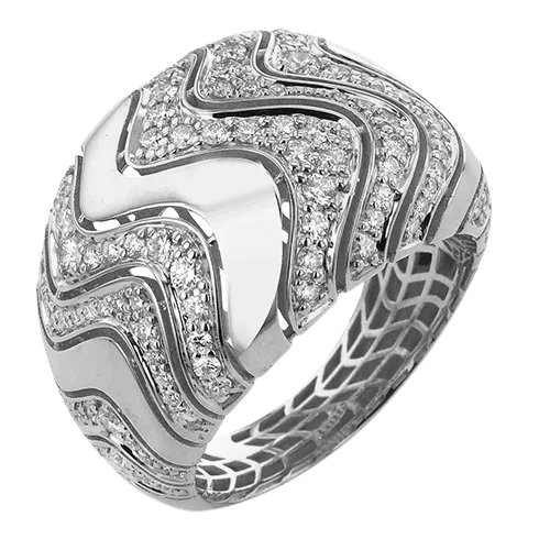 Fashion Ring In 18k Gold With Diamonds