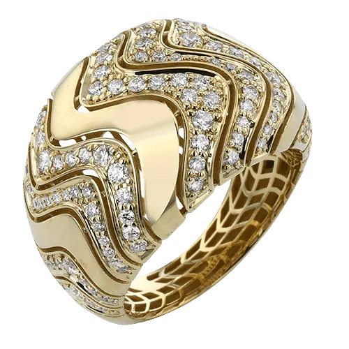 Fashion Ring In 18k Gold With Diamonds