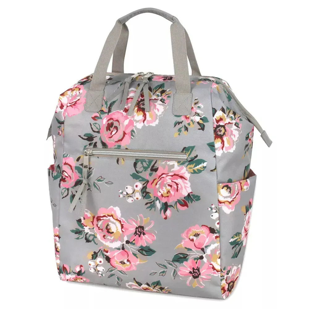 Floral Frame Backpack - Gray