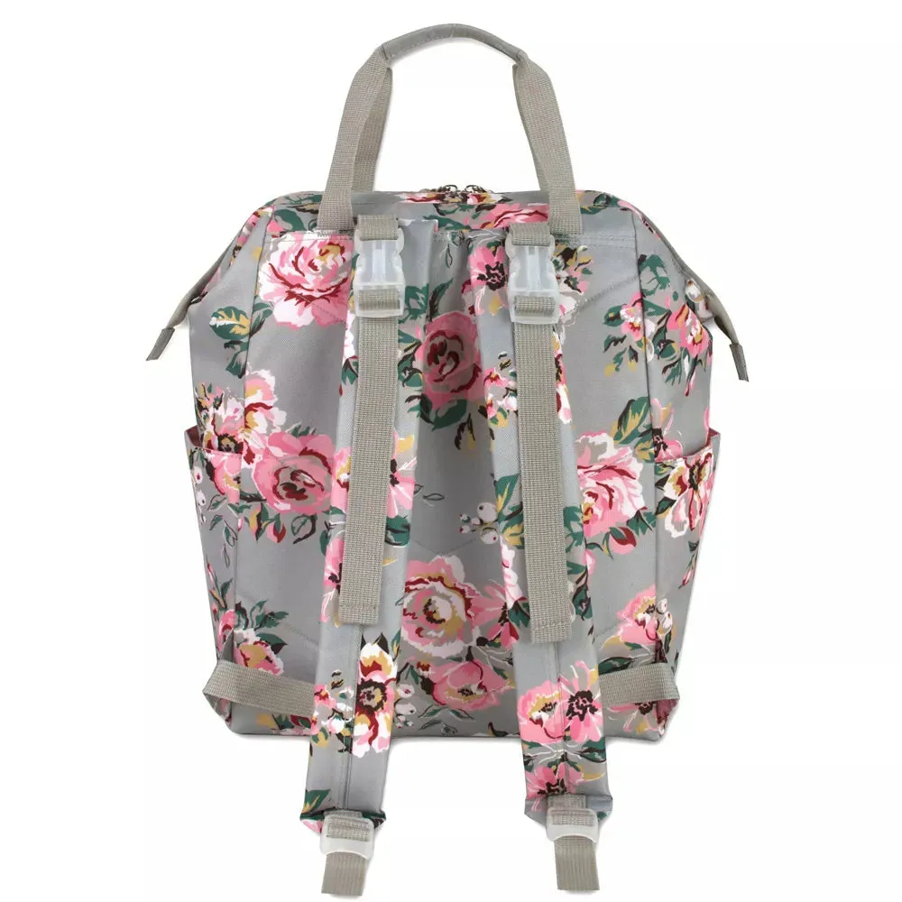 Floral Frame Backpack - Gray