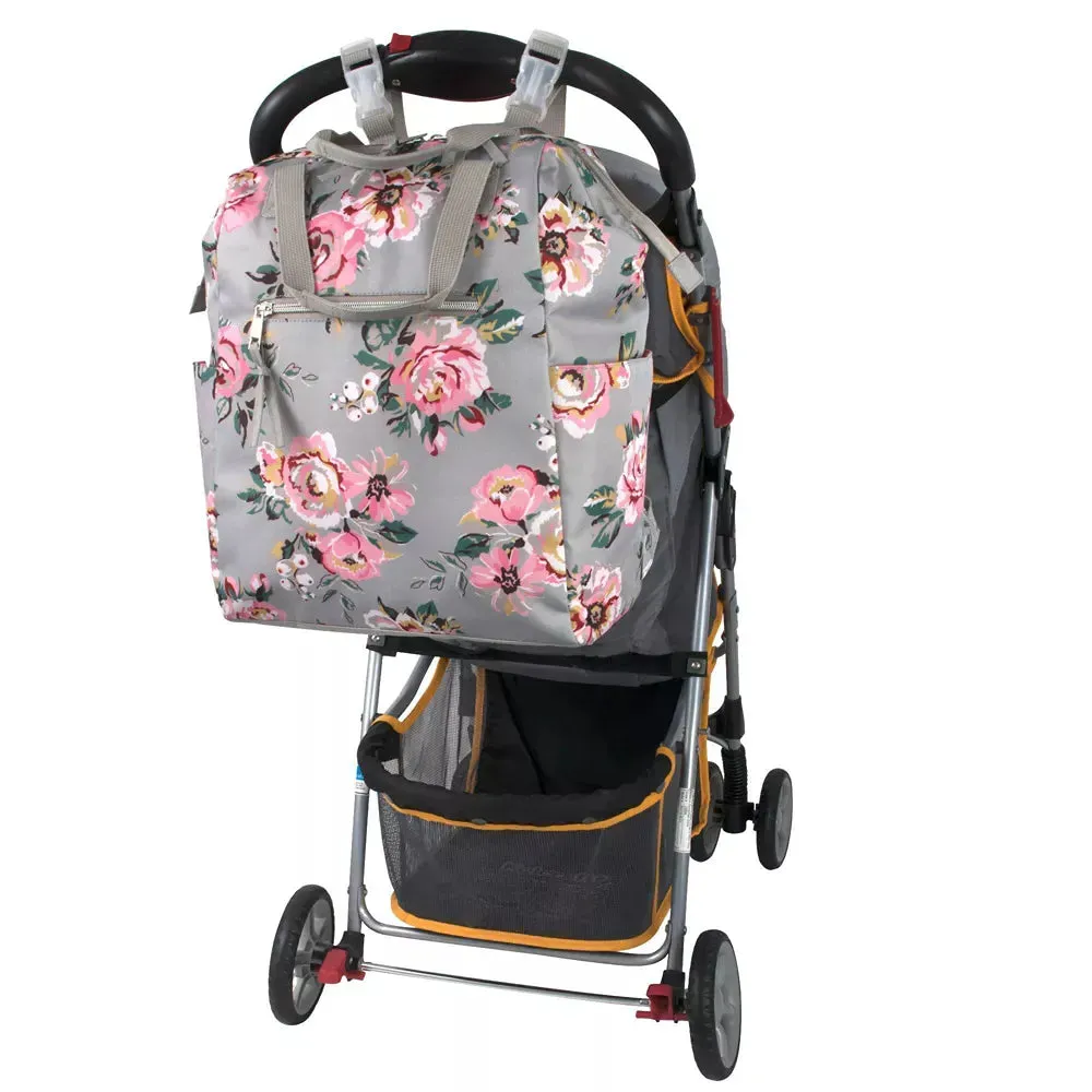 Floral Frame Backpack - Gray
