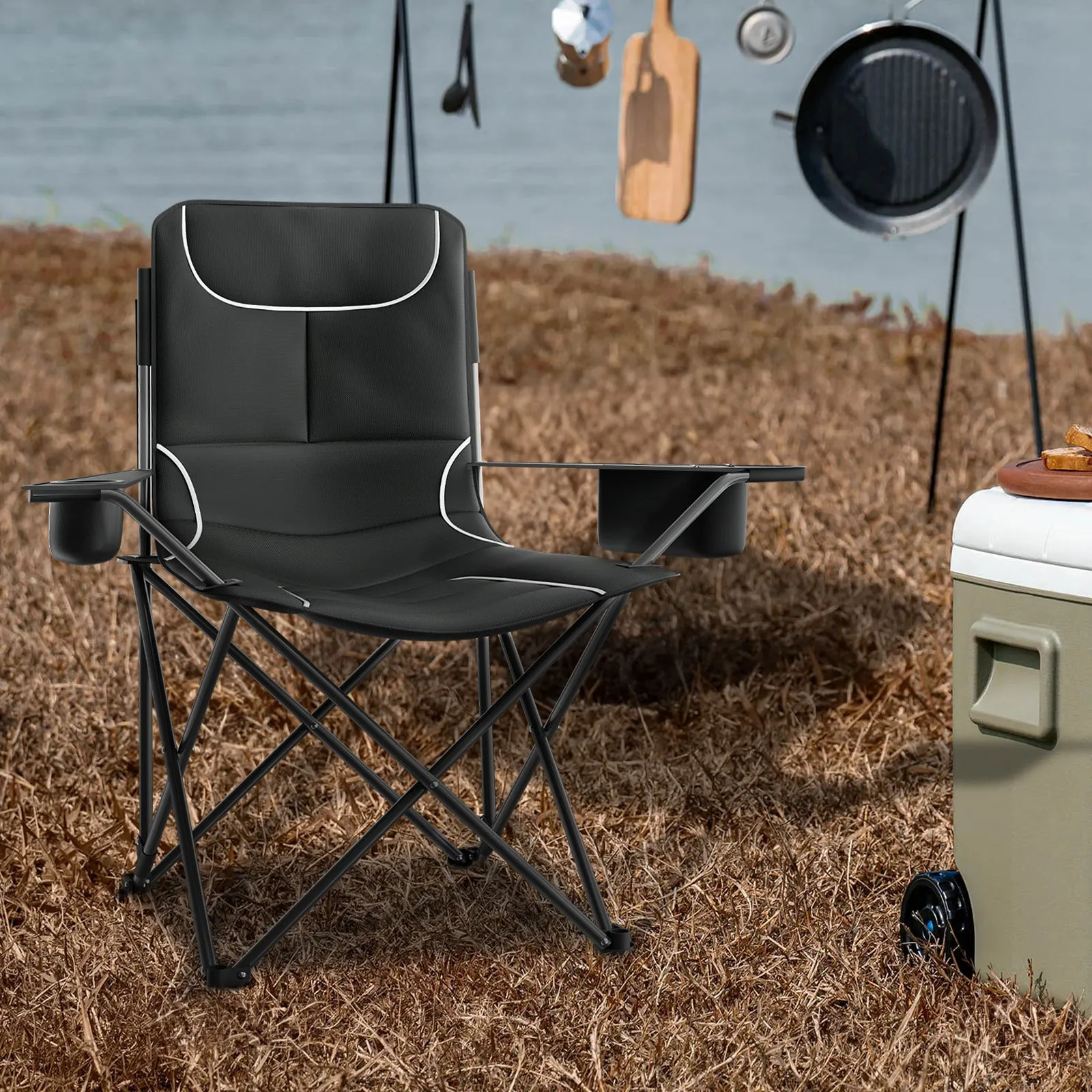 Folding Camping Folding Chair - Padded Seat & Portable