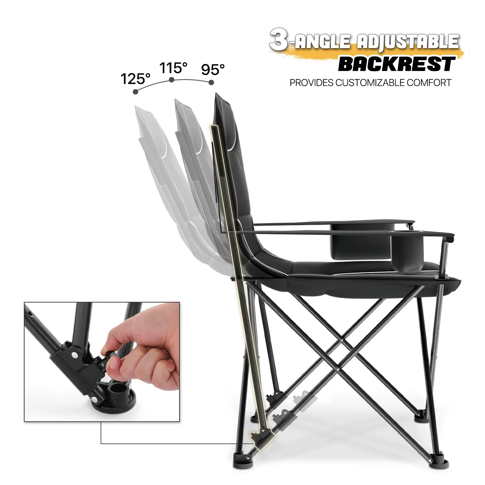 Folding Camping Folding Chair - Padded Seat & Portable