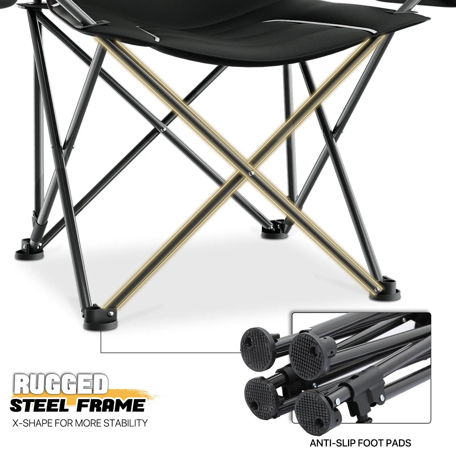 Folding Camping Folding Chair - Padded Seat & Portable
