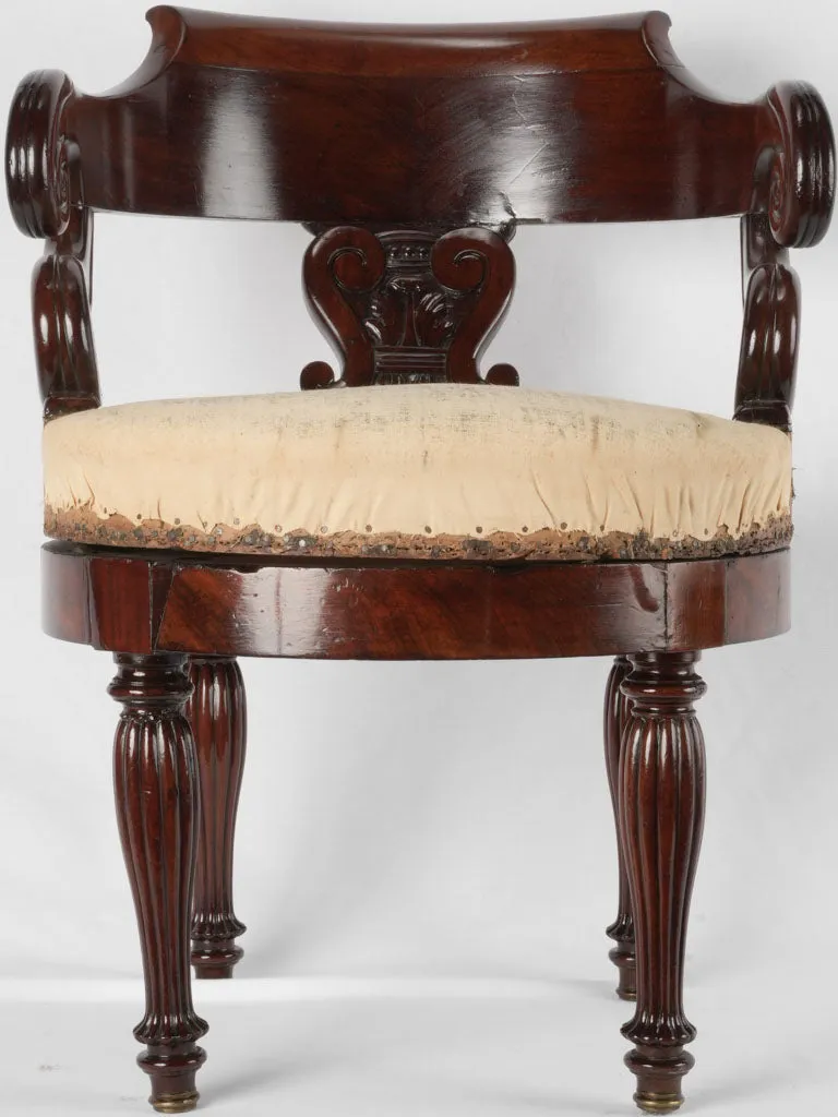 French Restoration period antique desk swivel armchair