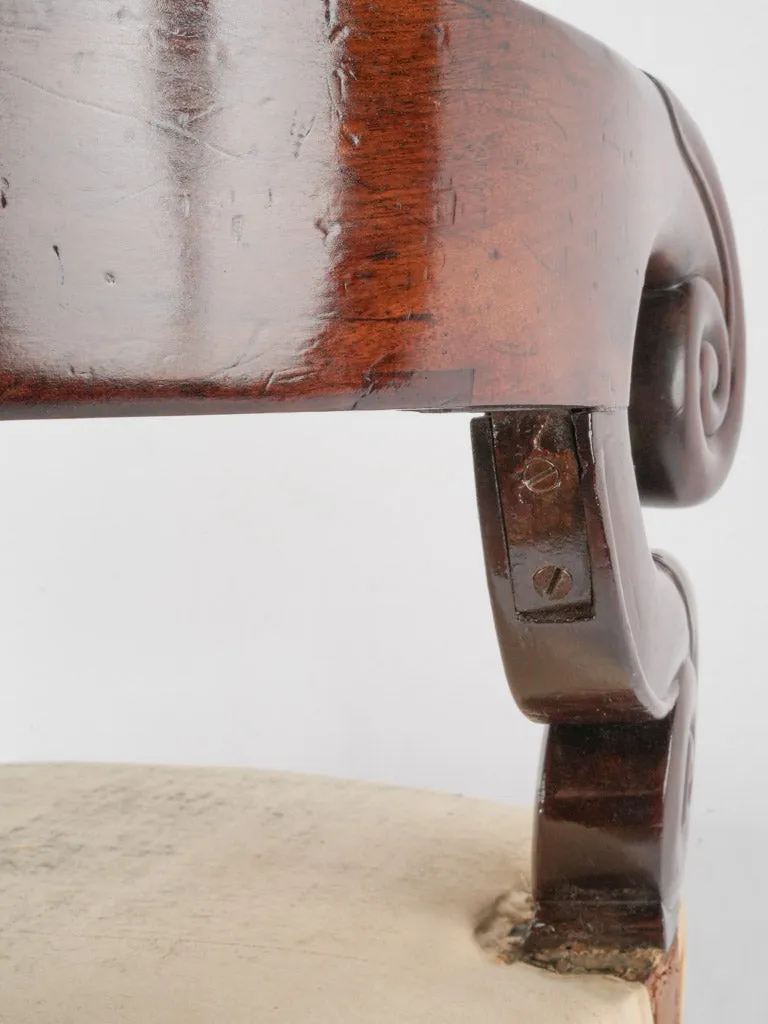 French Restoration period antique desk swivel armchair