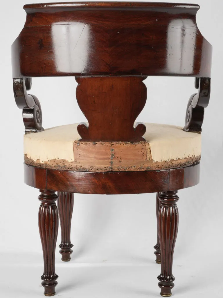 French Restoration period antique desk swivel armchair