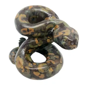 Fruit Jasper Crystal 3D Snake Carving