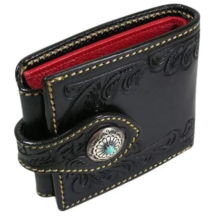 Genuine Leather Turquoise Indian Biker Wallet