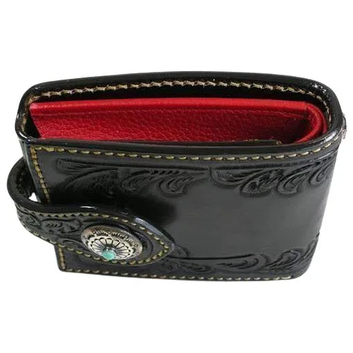 Genuine Leather Turquoise Indian Biker Wallet