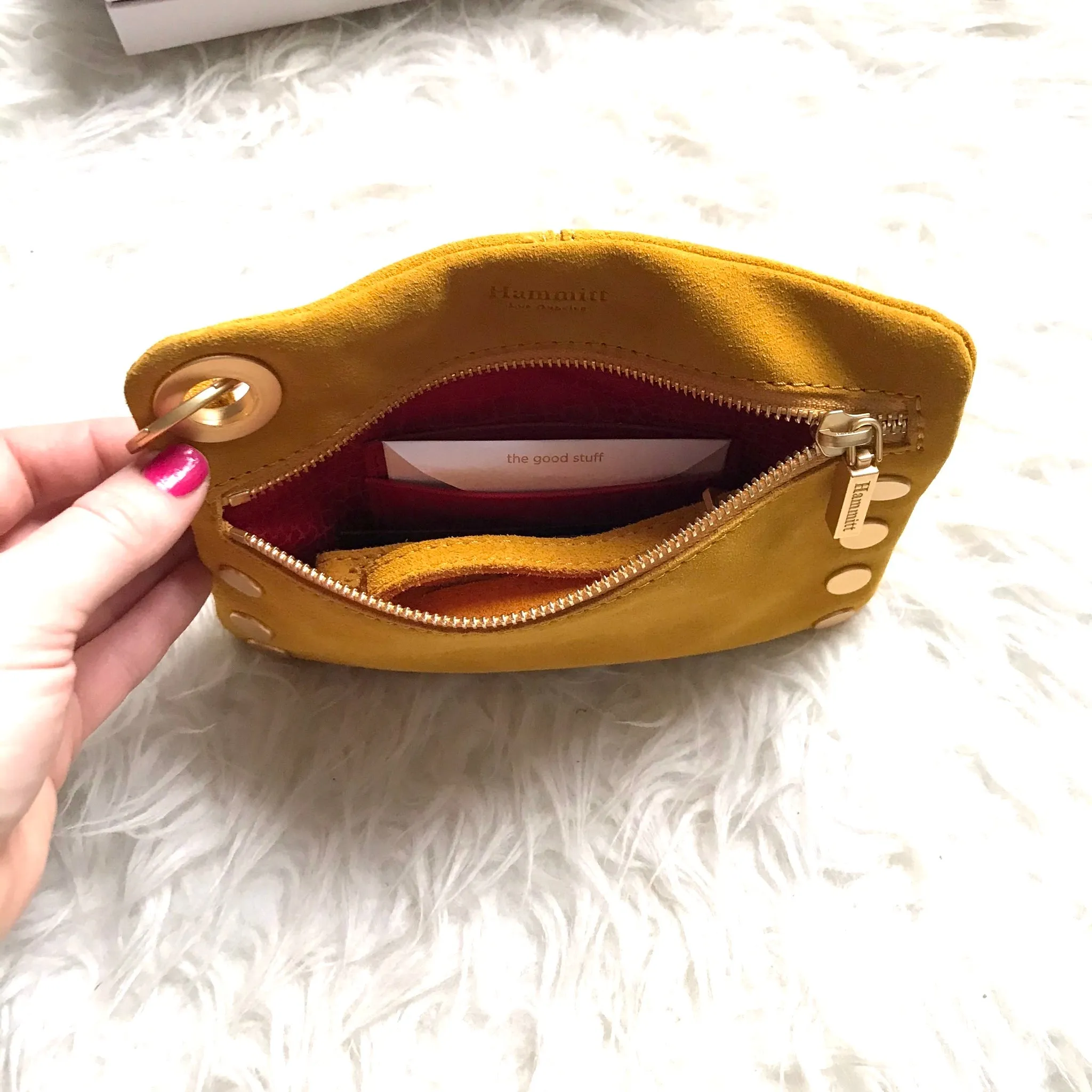 Hammitt Yellow Zipper Front Clutch