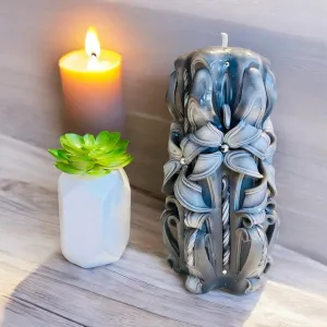 Handmade Carved Candle - Bow Design