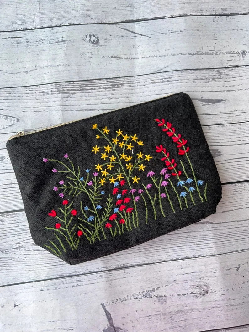 Handmade Little Flowers Makeup Bag