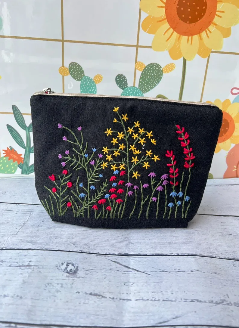 Handmade Little Flowers Makeup Bag