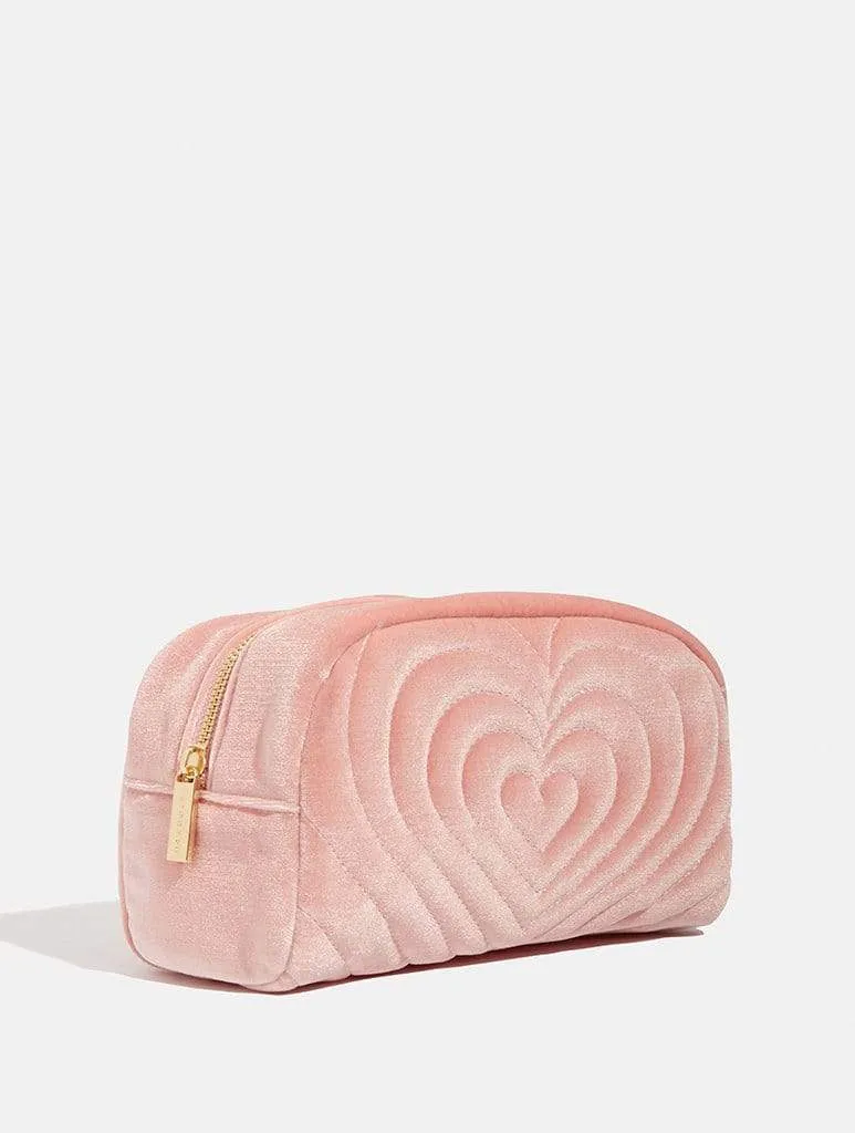 Heart Embroidery Makeup Bag