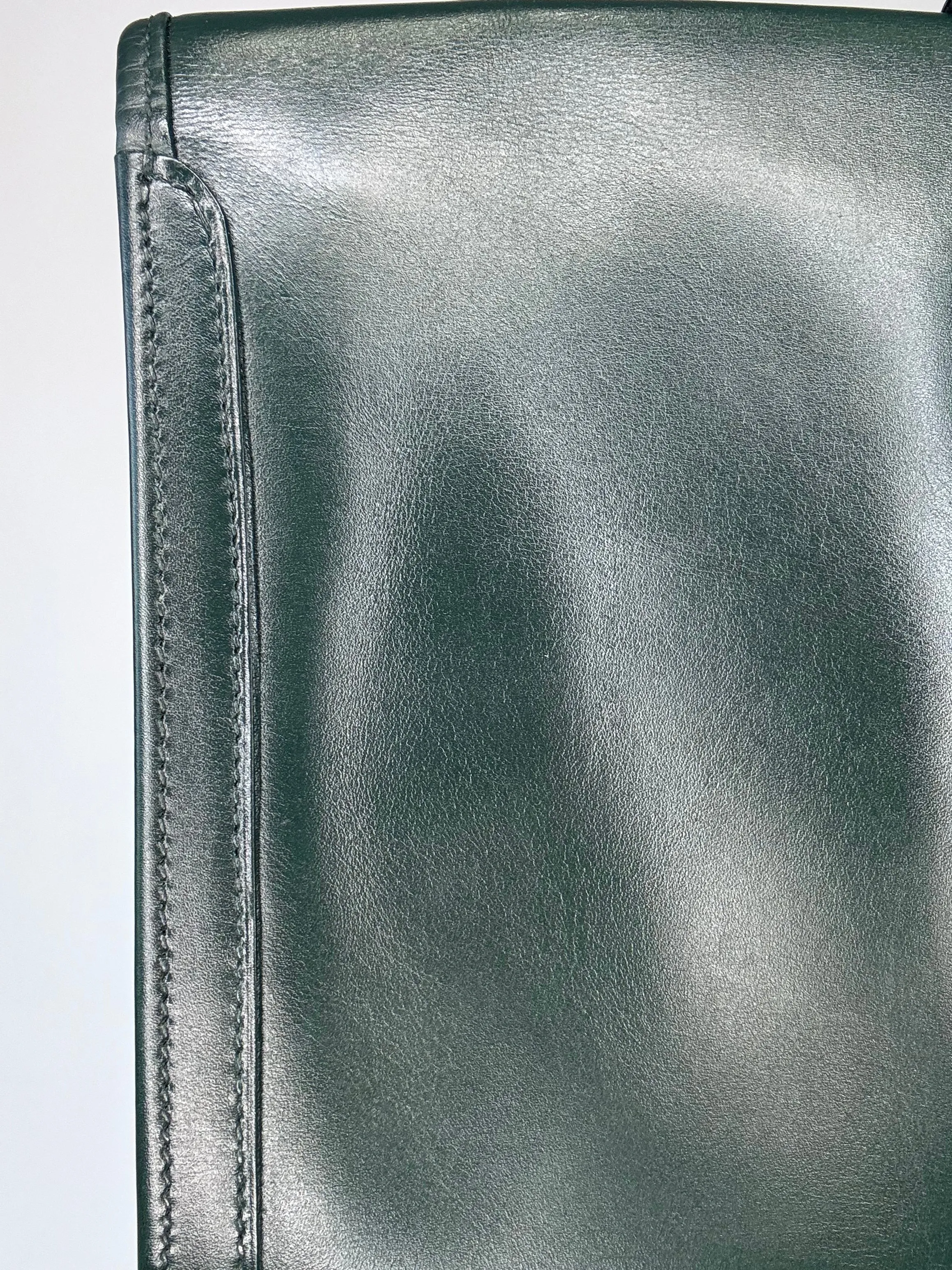Hermes Jige PM Clutch Bag Dark Green Box Calf