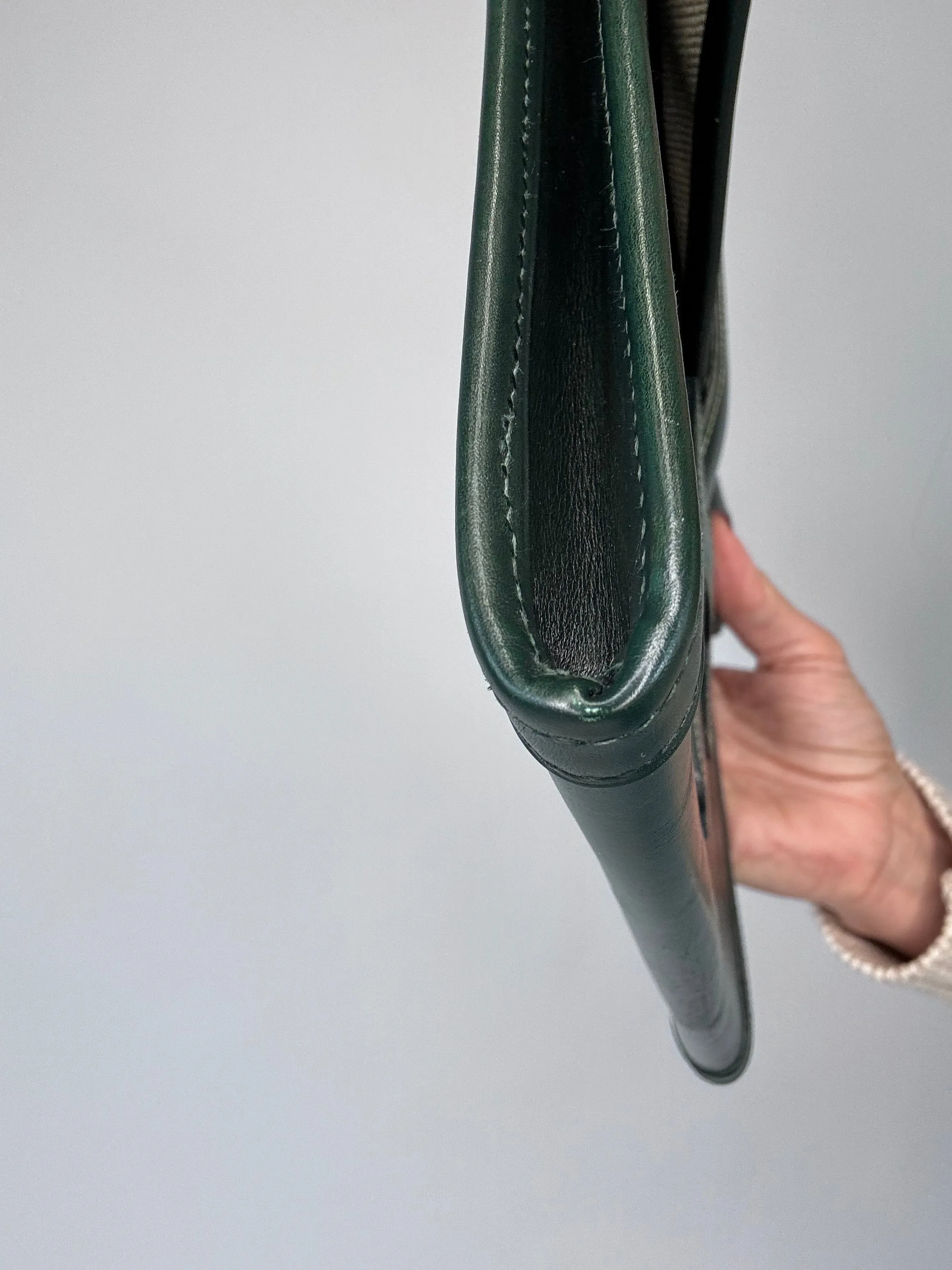 Hermes Jige PM Clutch Bag Dark Green Box Calf