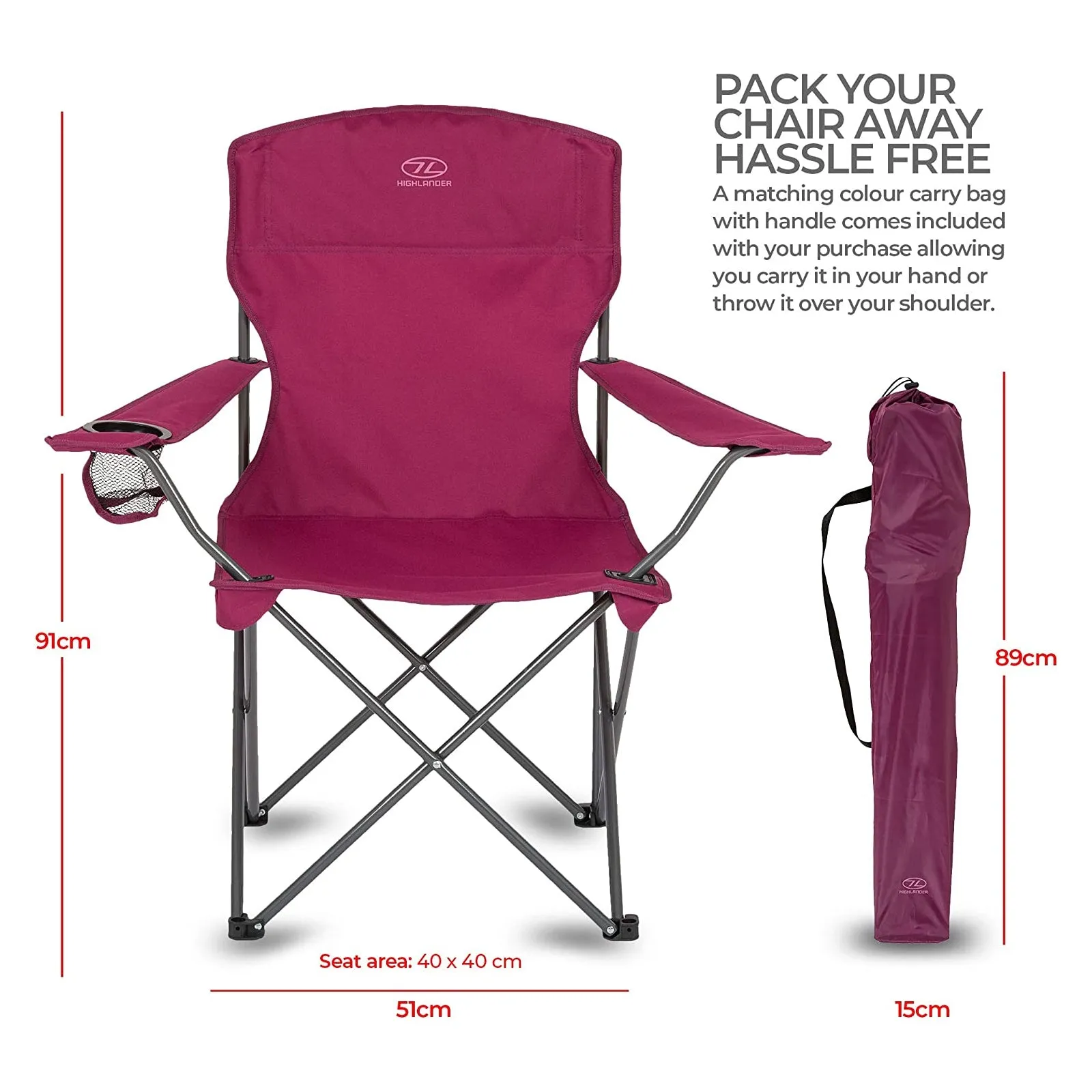 Highlander Edinburgh Berry Folding Camping Chair