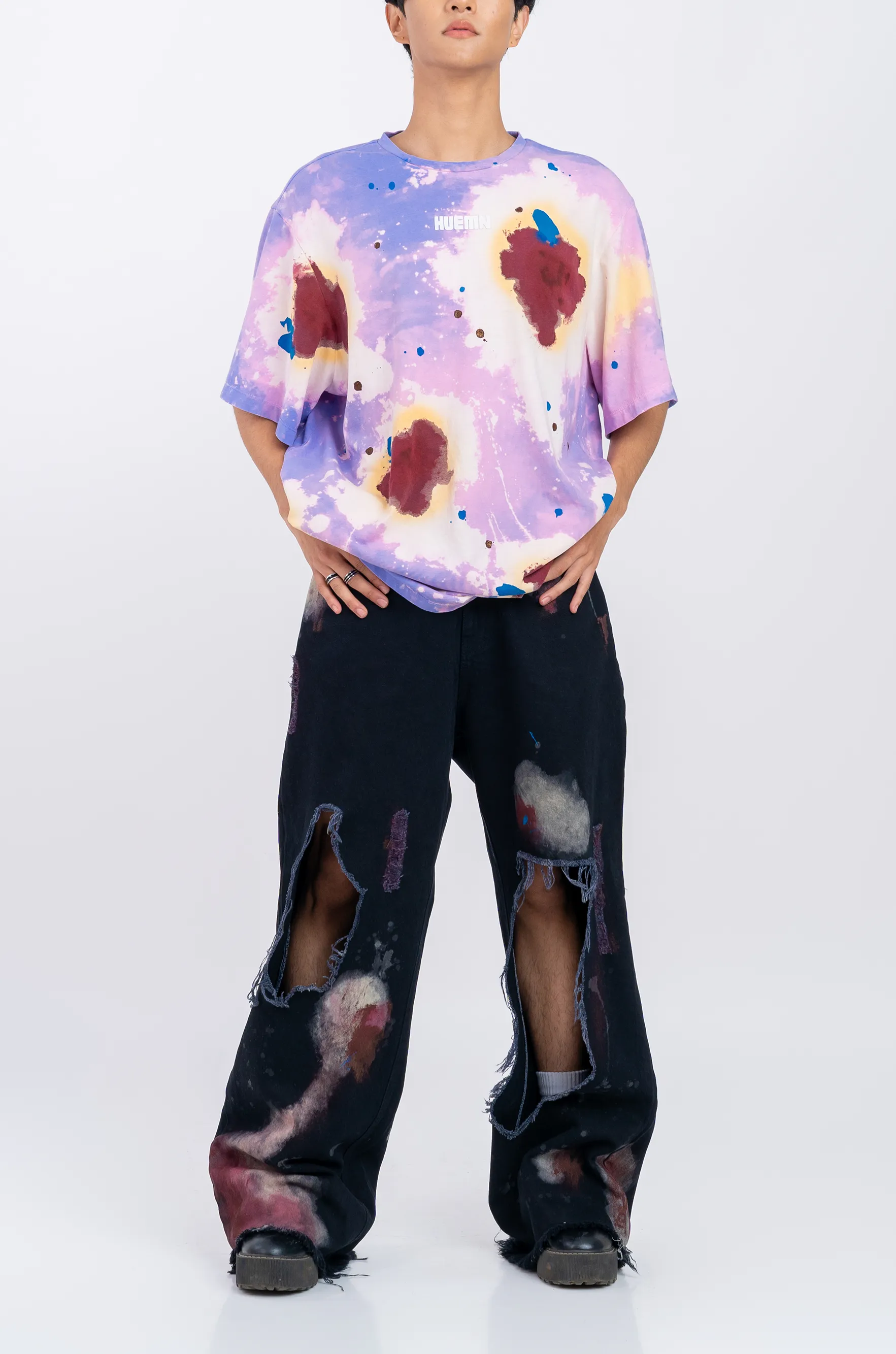 Huemn Blood Washed T-Shirt (Lilac)