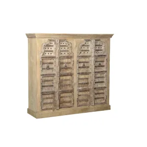 Indian Four Door Arch Door Sideboard, Natural