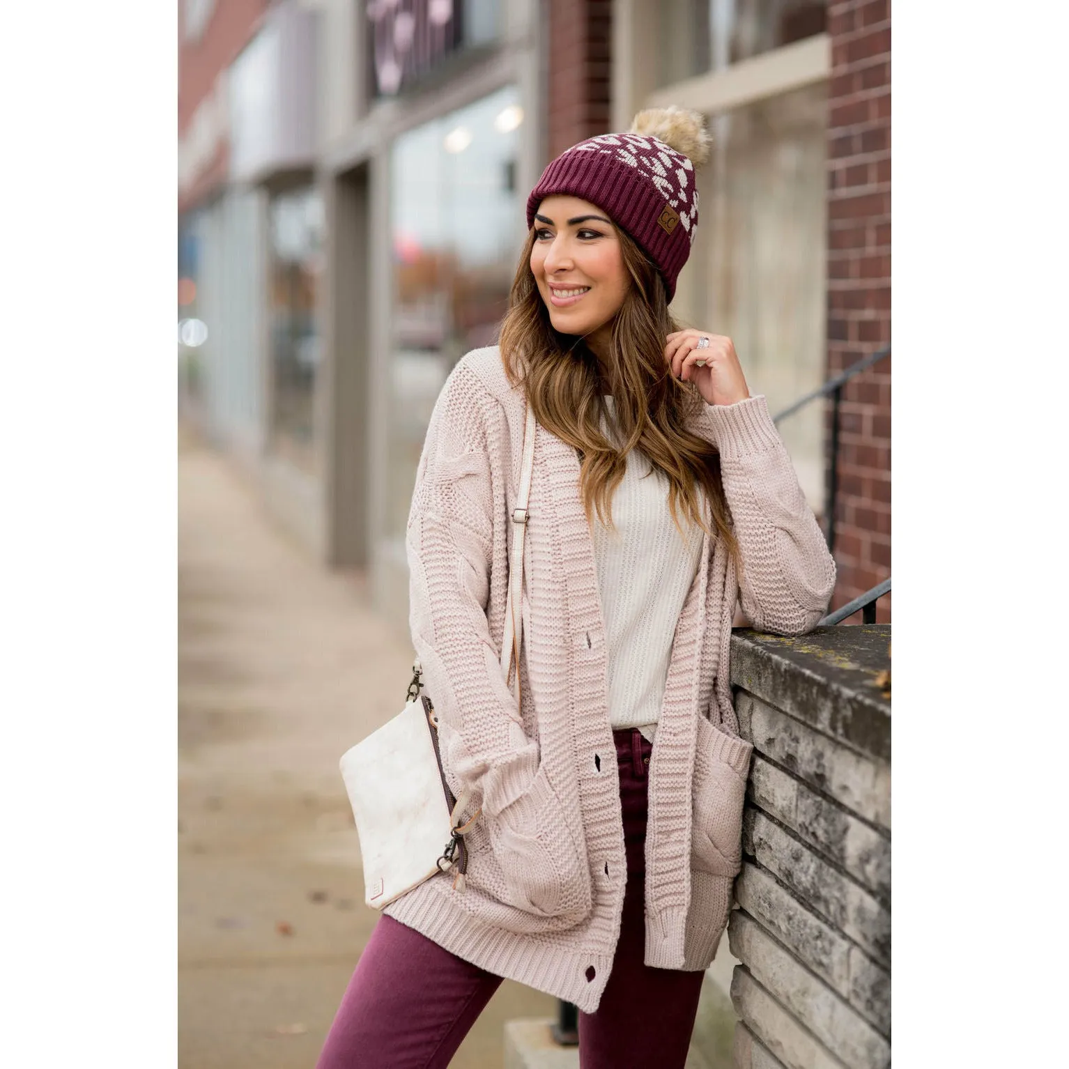 Intricately Detailed Knit Tunic Cardigan
