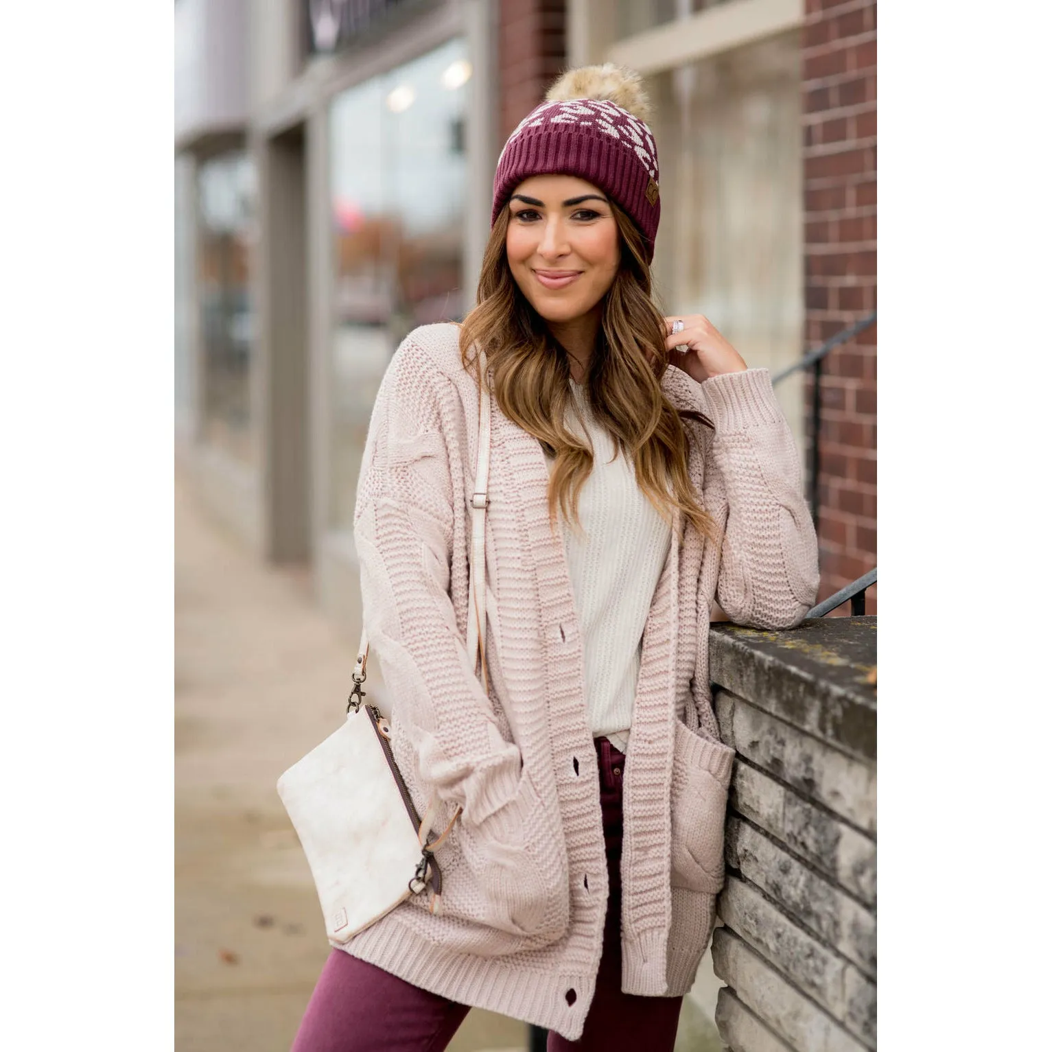 Intricately Detailed Knit Tunic Cardigan
