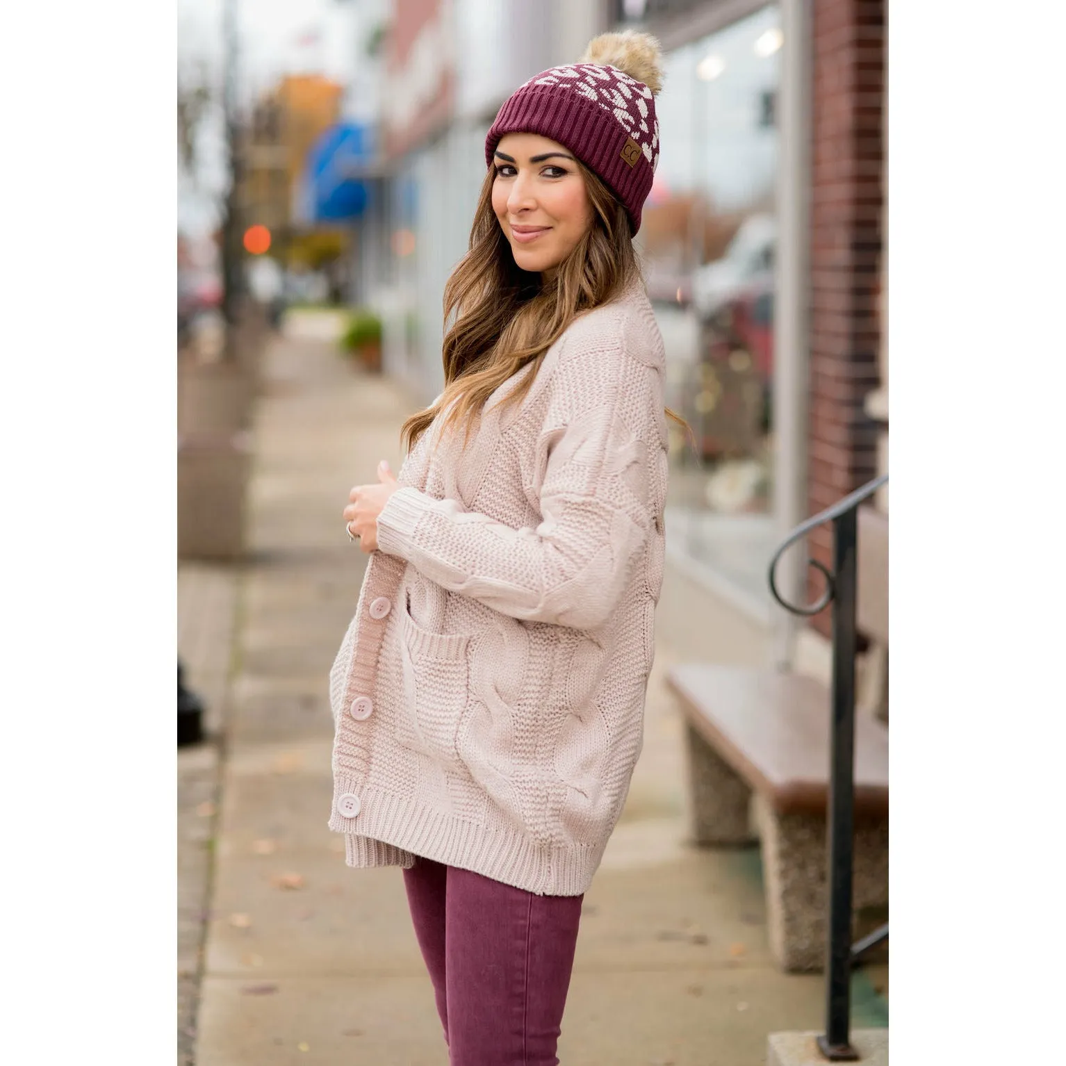 Intricately Detailed Knit Tunic Cardigan