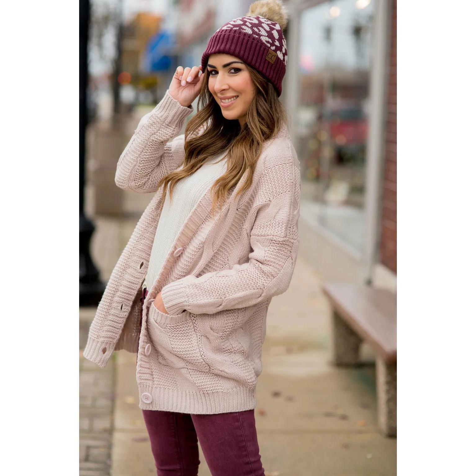Intricately Detailed Knit Tunic Cardigan