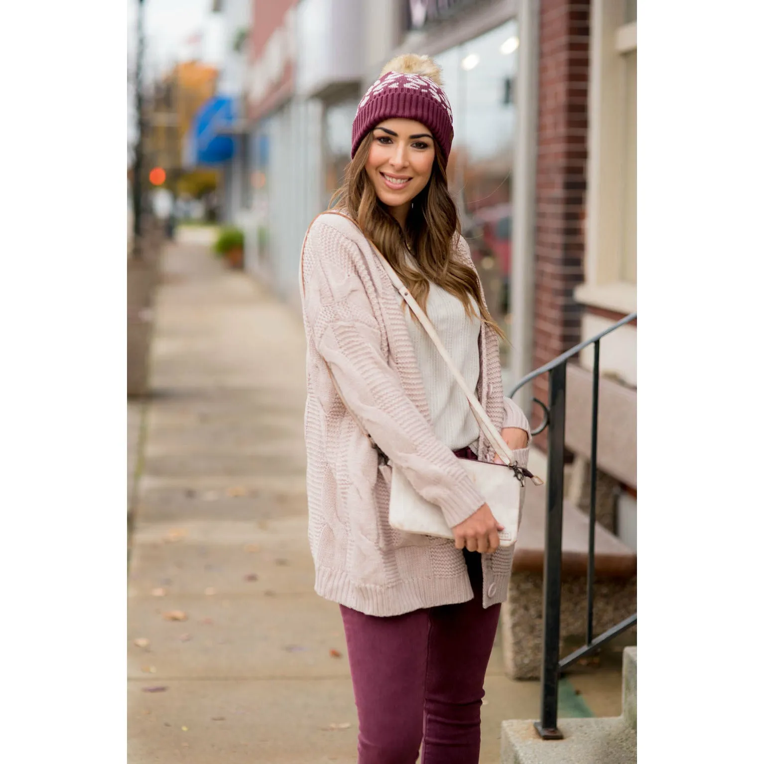 Intricately Detailed Knit Tunic Cardigan