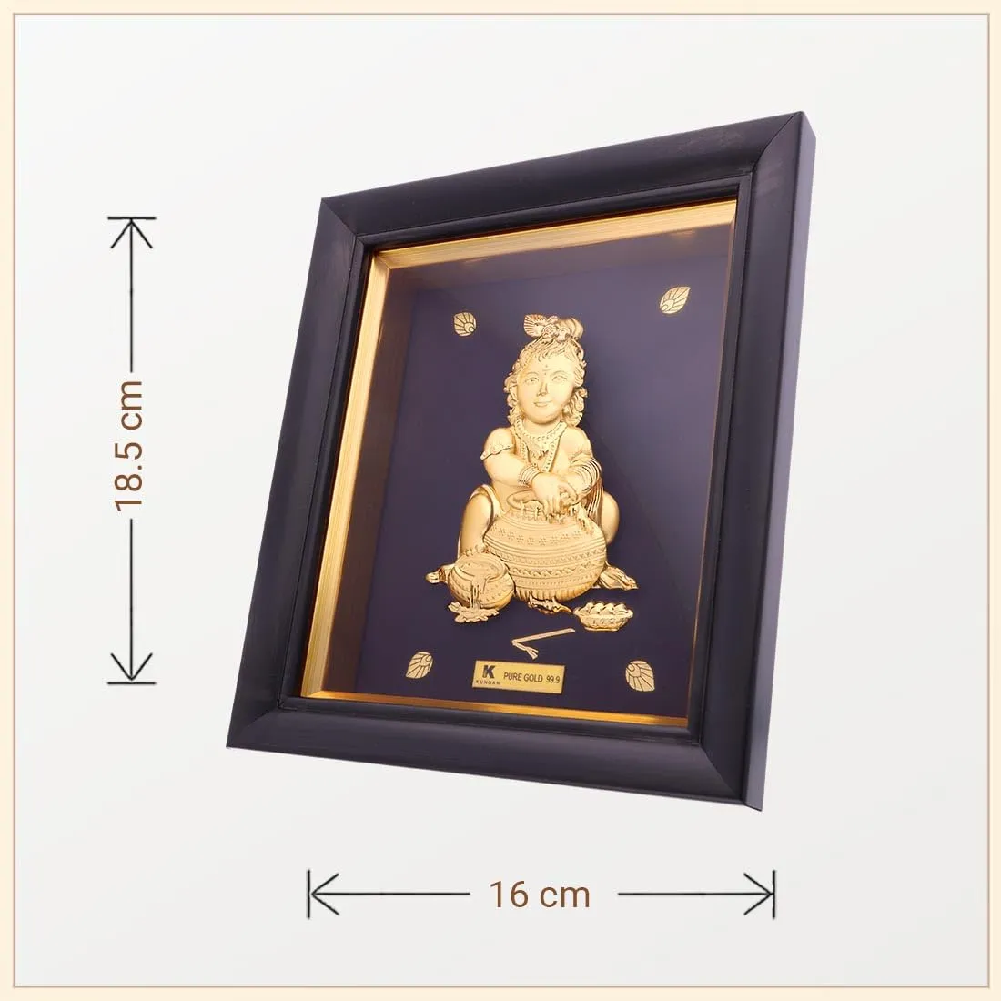KUNDAN 24k Gold Foiled Handmade Bal Gopal Frame (S2) 16 * 18.5cm