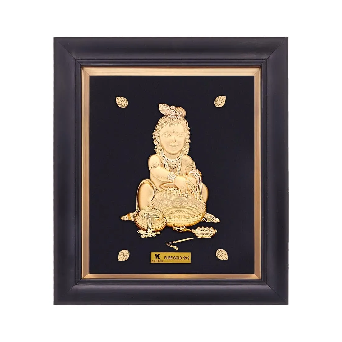 KUNDAN 24k Gold Foiled Handmade Bal Gopal Frame (S2) 16 * 18.5cm