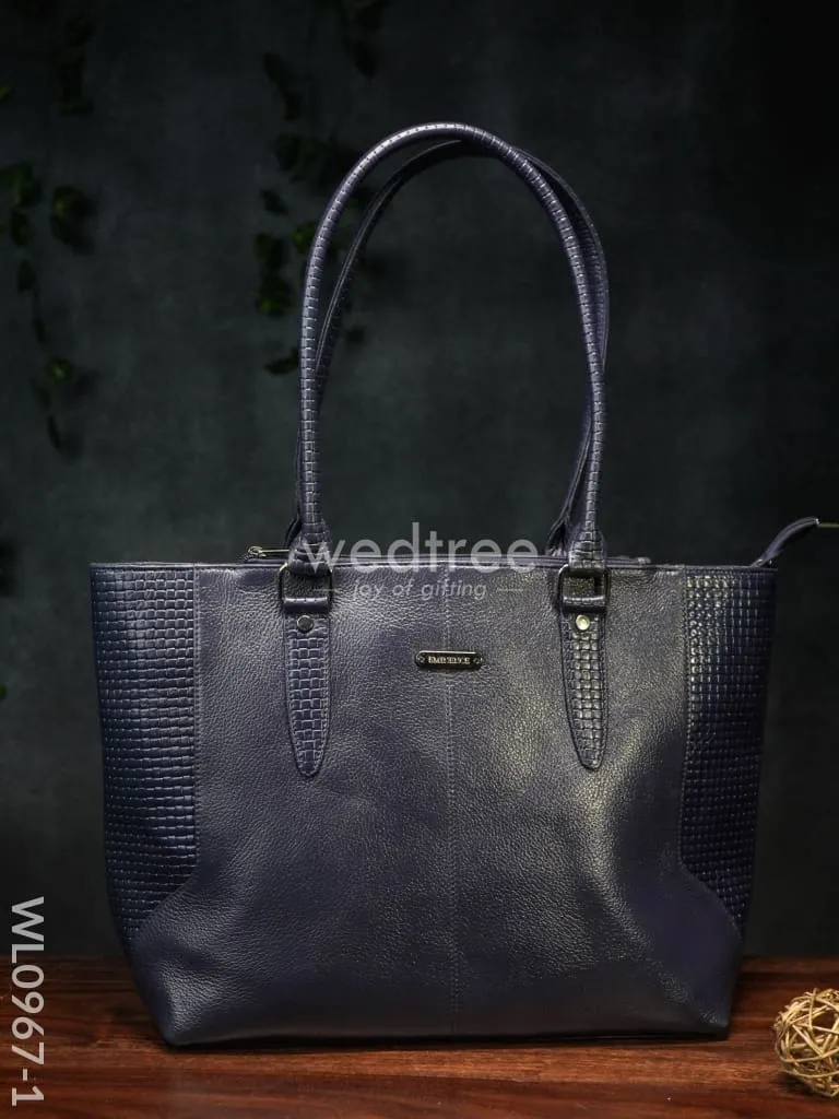 Ladies Handbag - Handbag with Squared and plain design Mixed - WL0967
