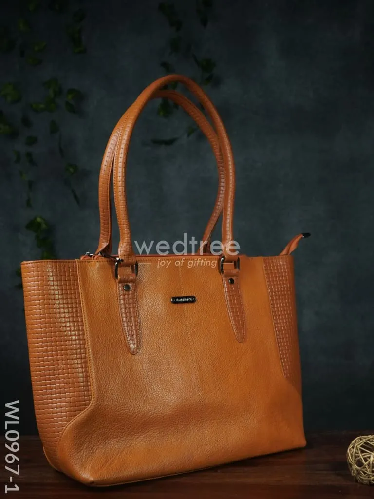 Ladies Handbag - Handbag with Squared and plain design Mixed - WL0967