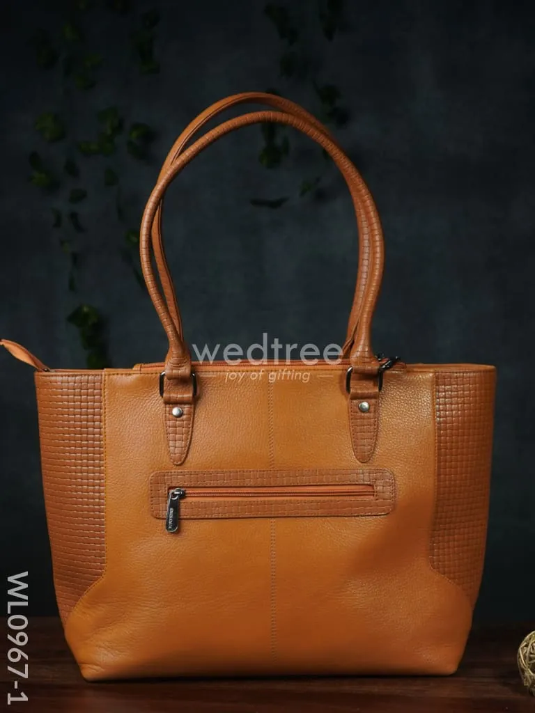 Ladies Handbag - Handbag with Squared and plain design Mixed - WL0967