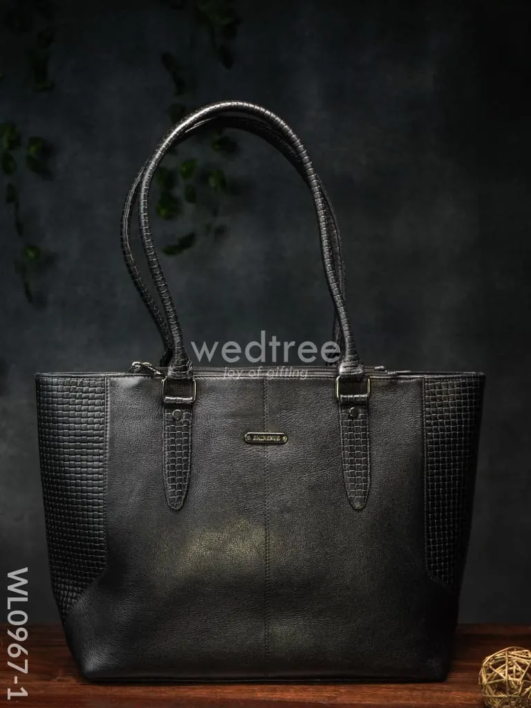 Ladies Handbag - Handbag with Squared and plain design Mixed - WL0967