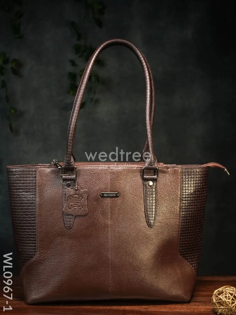 Ladies Handbag - Handbag with Squared and plain design Mixed - WL0967